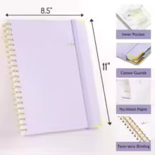 2026 Weekly Monthly Planner, Hardcover A4 Agenda Book with Inner Pocket, Purple